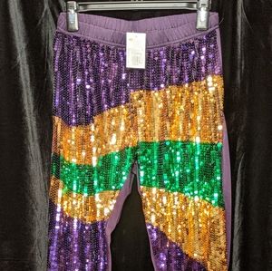 Mardi gras sequin leggings
